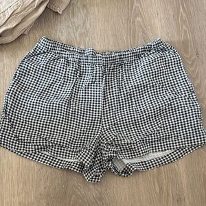 a new day Black and White Gingham High-Waist Elastic Shorts